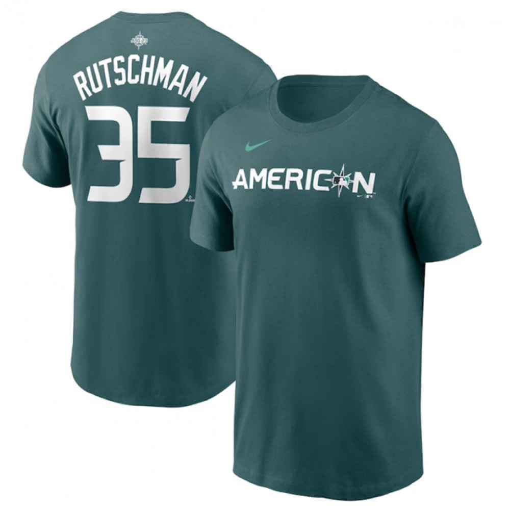 Men's Baltimore Orioles #35 Adley Rutschman Teal 2023 All-star Name & Number T-Shirt 1