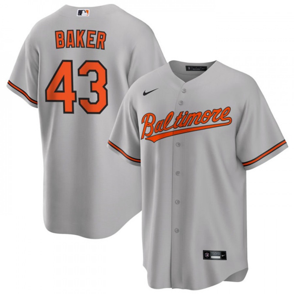 Men's Baltimore Orioles #43 Bryan Baker Grey Cool Base Stitched Jersey 1