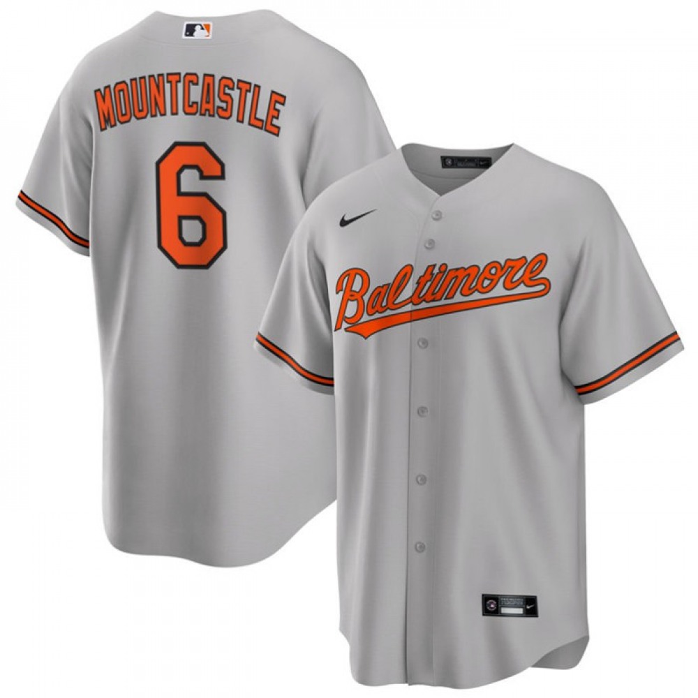 Men's Baltimore Orioles #6 Ryan Mountcastle Grey Cool Base Stitched Jersey 1