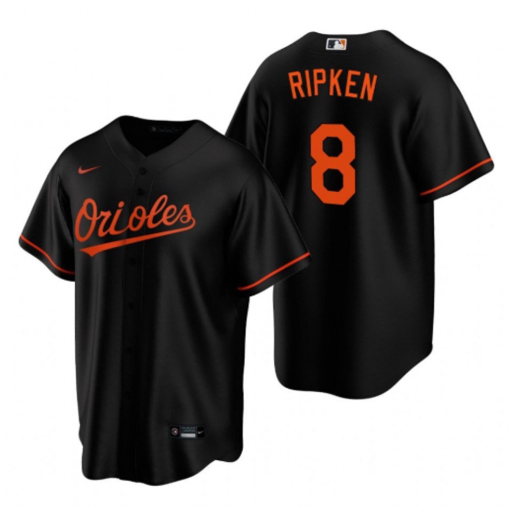 Men's Baltimore Orioles #8 Cal Ripken Jr. Black Cool Base Stitched Jersey 1