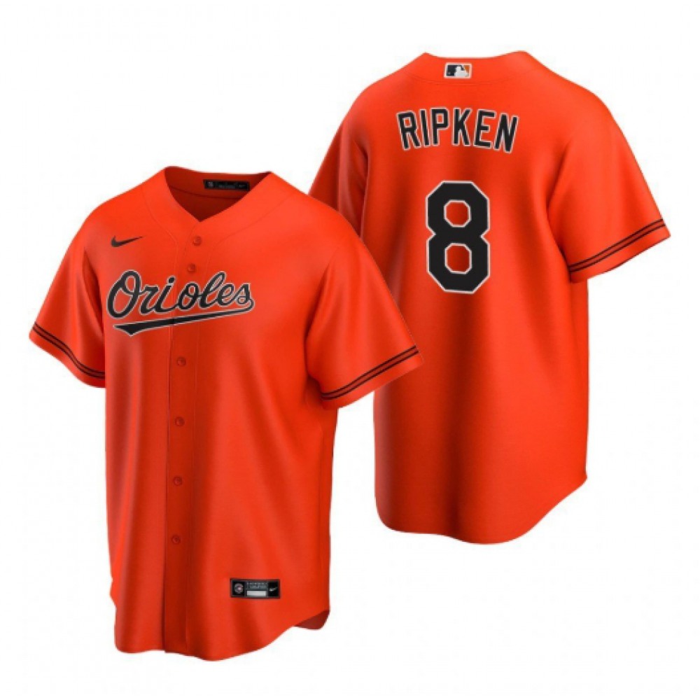 Men's Baltimore Orioles #8 Cal Ripken Jr. Orange Cool Base Stitched Jersey 1