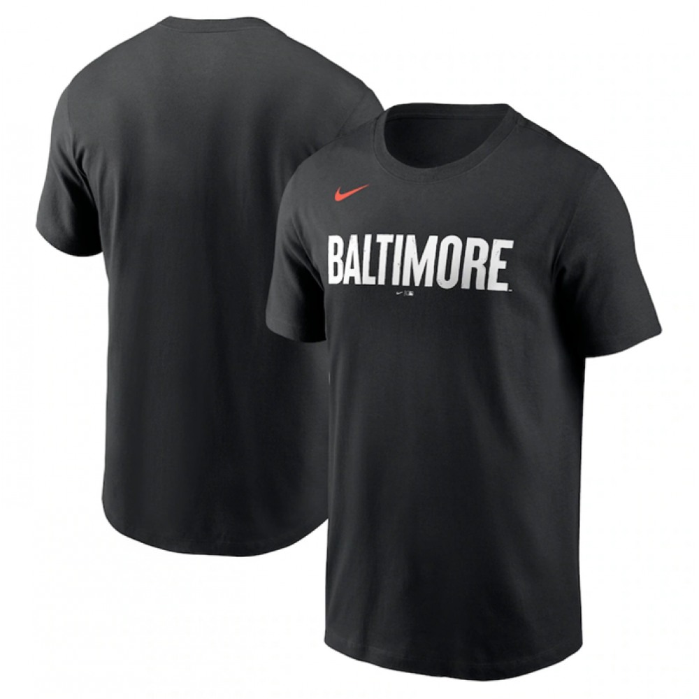 Men's Baltimore Orioles Black 2023 City Connect Wordmark T-Shirt 1