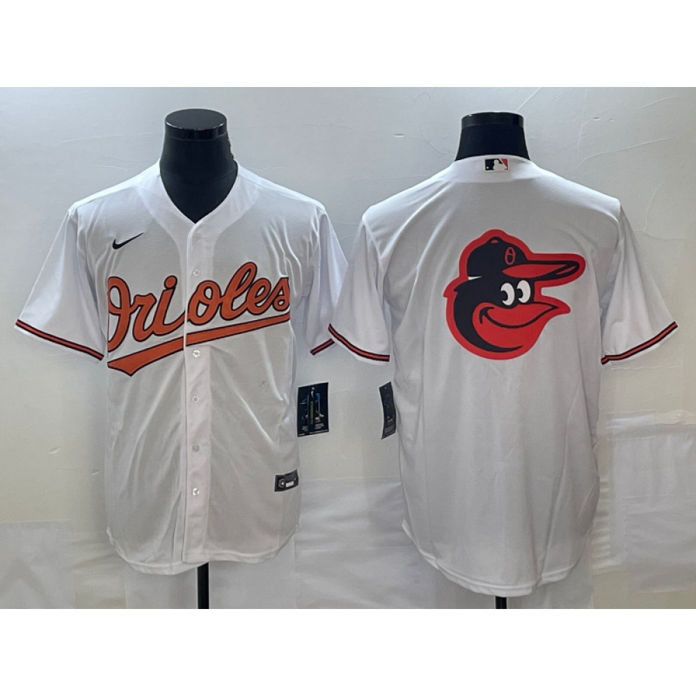 Men's Baltimore Orioles White Team Big Logo Cool Base Stitched Jersey 1