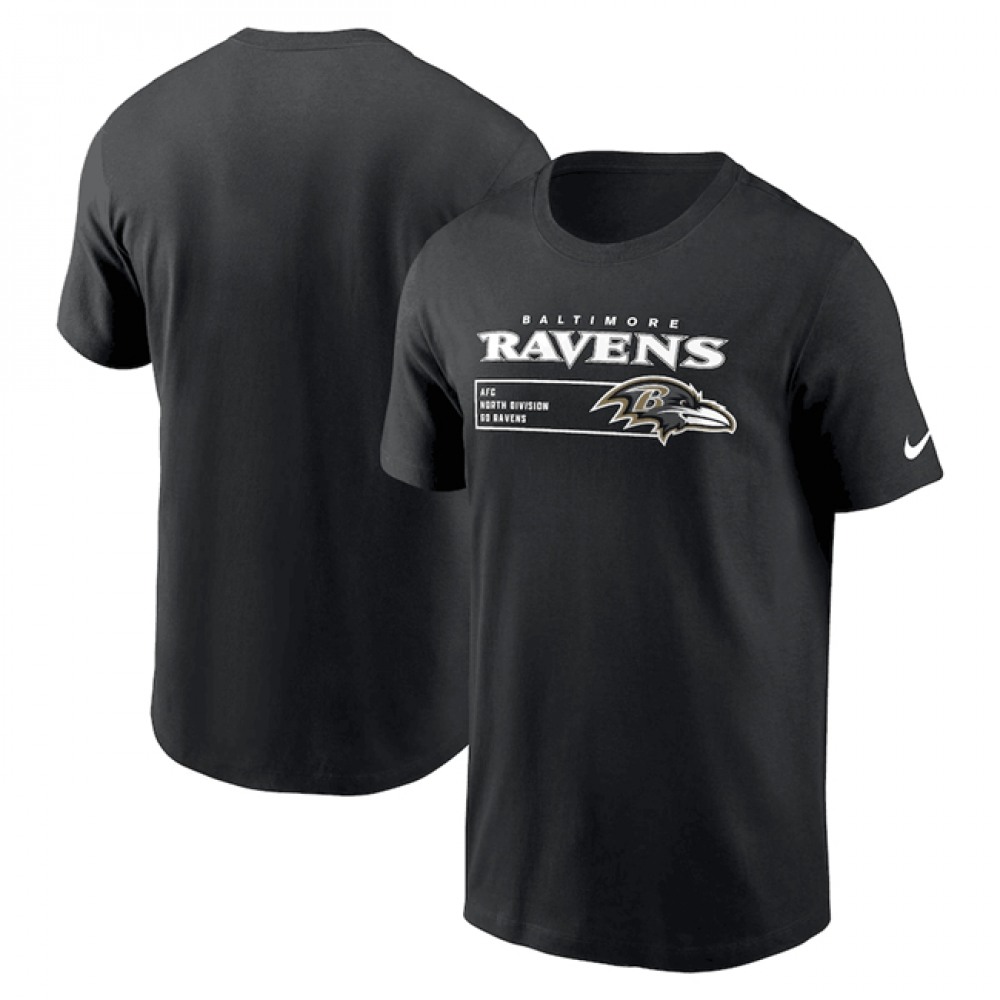 Men's Baltimore Ravens Black Division Essential T-Shirt 1