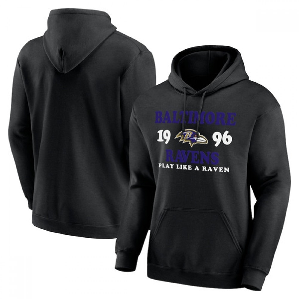 Men's Baltimore Ravens Black Fierce Competitor Pullover Hoodie 1