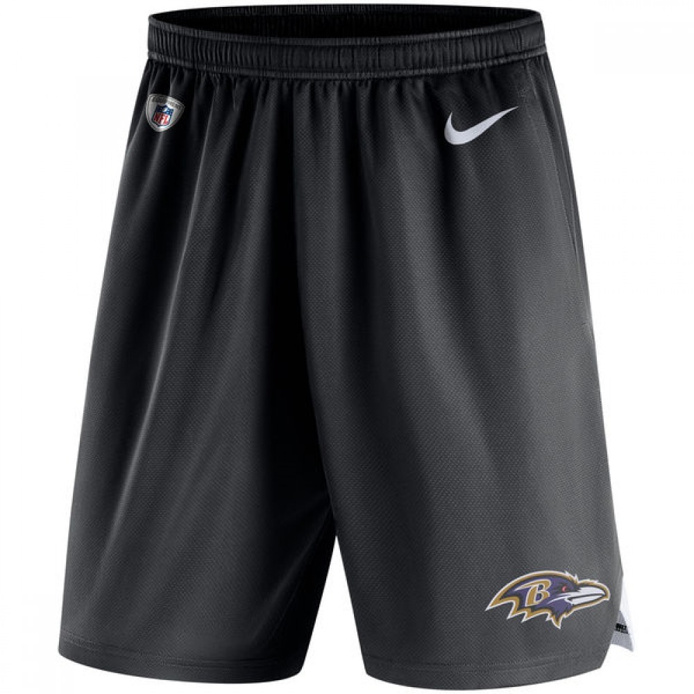 Men's Baltimore Ravens Black Knit Performance Shorts 1