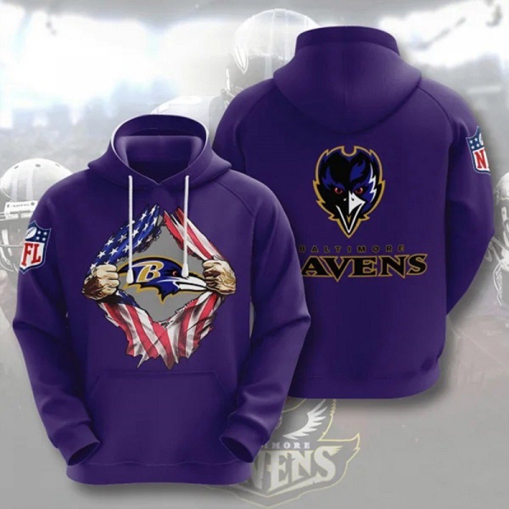 Men's Baltimore Ravens Purple 3D Trending Hoodie 1