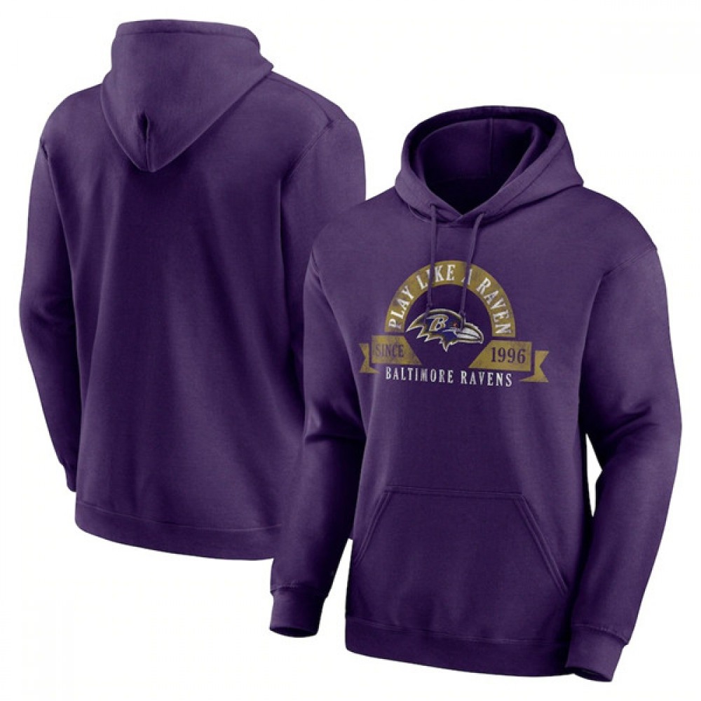Men's Baltimore Ravens Purple Pullover Hoodie 1