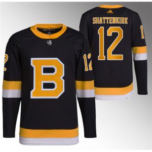 Men's Boston Bruins #12 Kevin Shattenkirk Black Home Stitched Jersey
