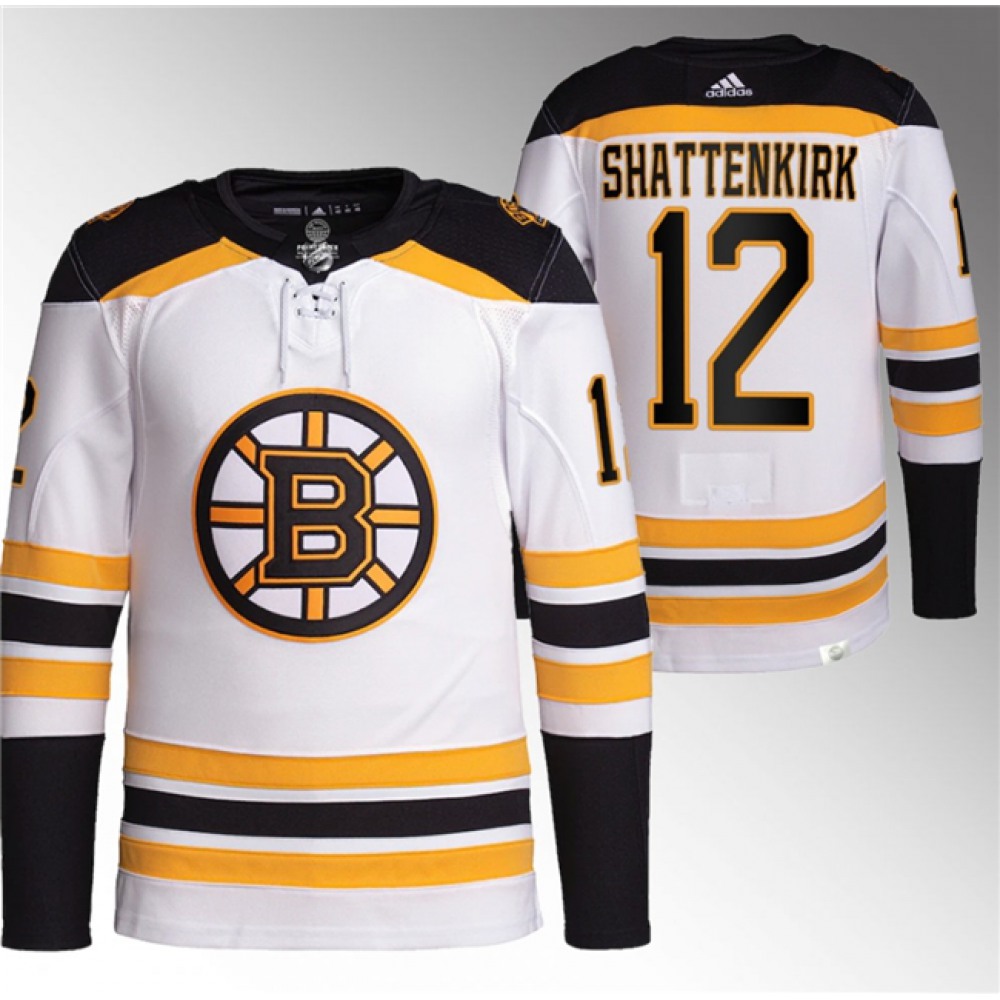 Men's Boston Bruins #12 Kevin Shattenkirk White Stitched Jersey 1