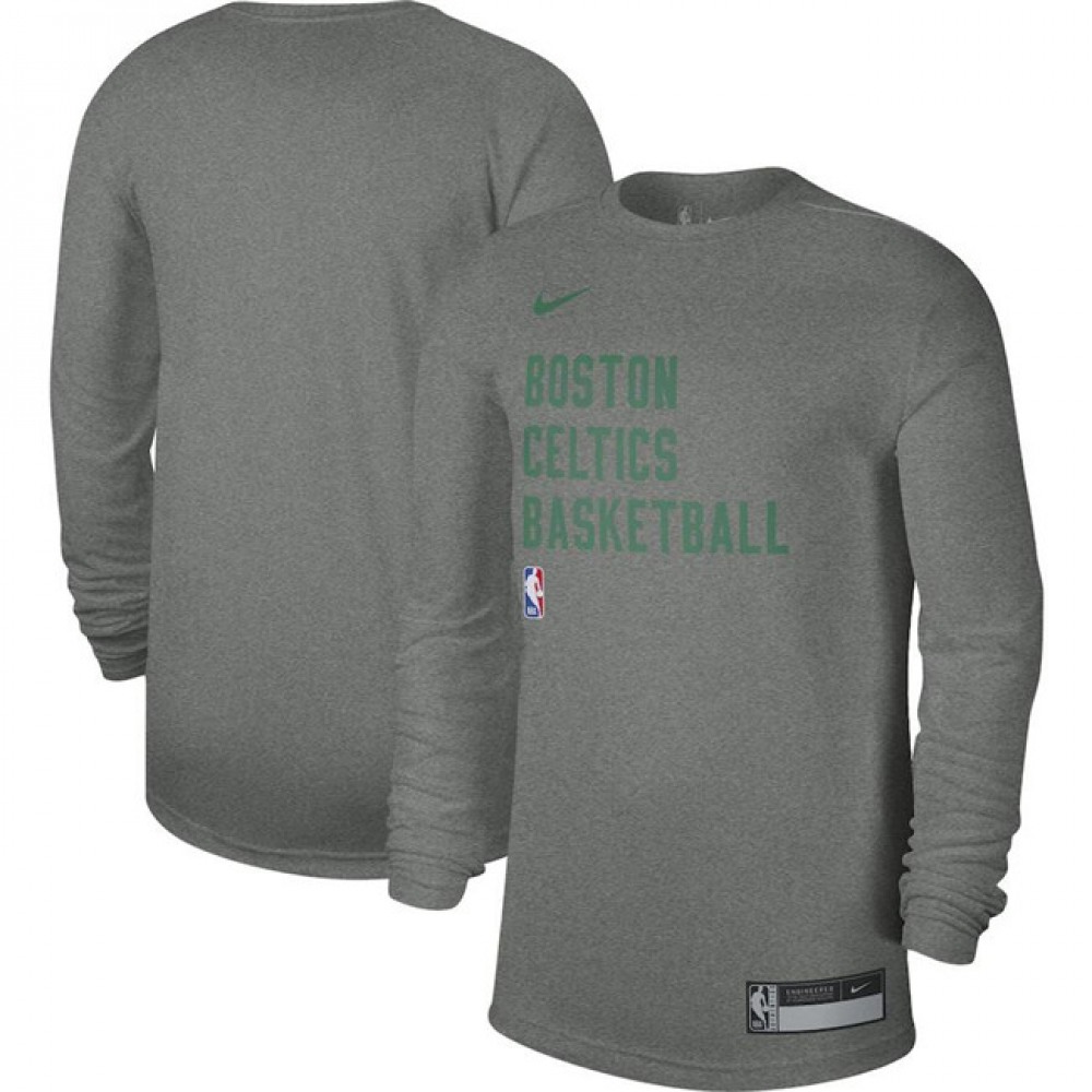 Men's Boston Celtics Heather Gray 2023/24 Legend On-Court Practice Long Sleeve T-Shirt 1