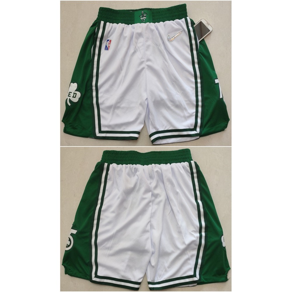 Men's Boston Celtics White 75th Anniversary Shorts (Run Small) 1