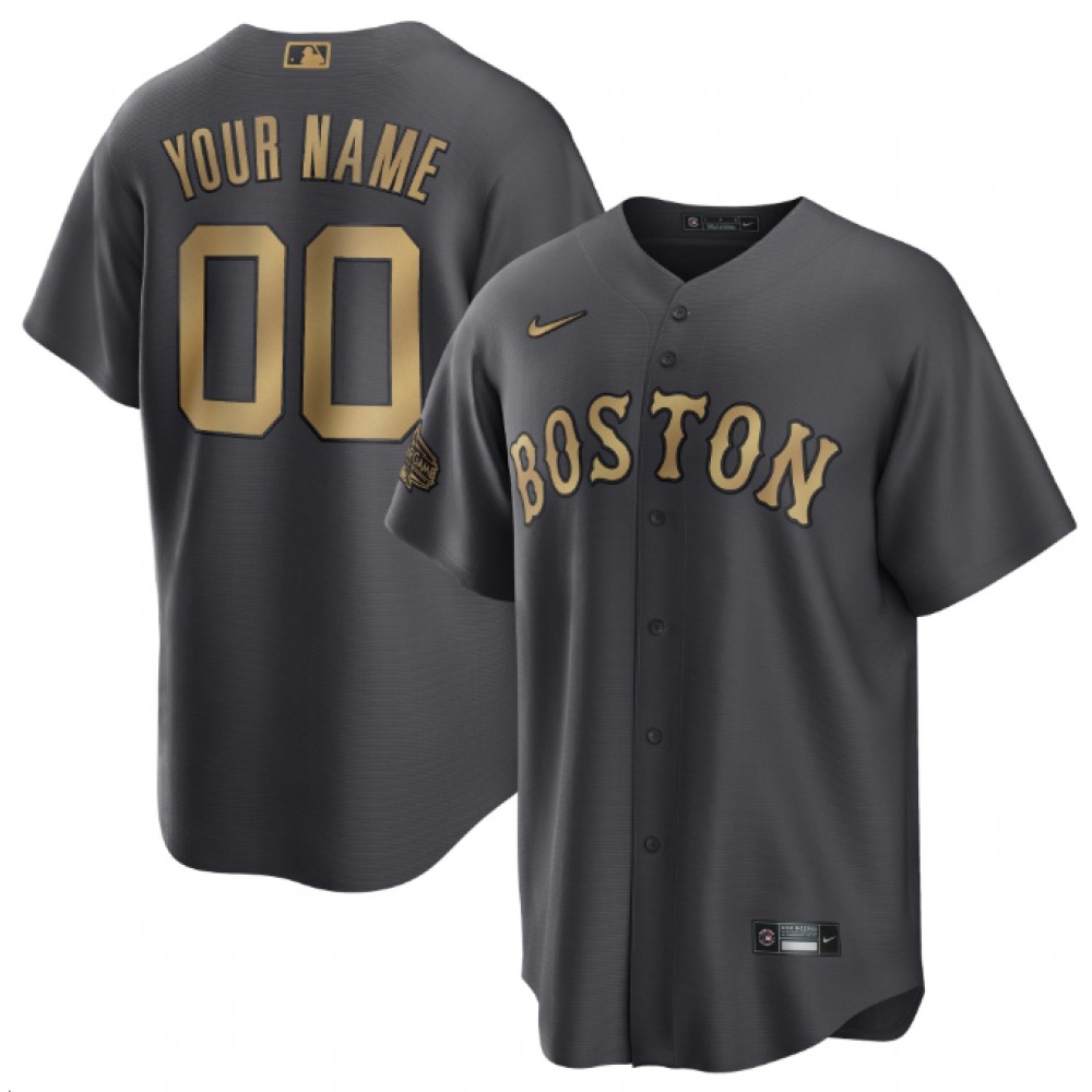 Men's Boston Red Sox ACTIVE Player Custom 2022 All-star Charcoal Cool Base Stitched Jersey 1