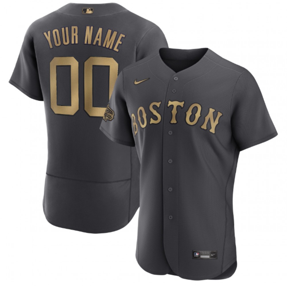 Men's Boston Red Sox ACTIVE Player Custom 2022 All-star Charcoal Flex base Stitched Jersey 1