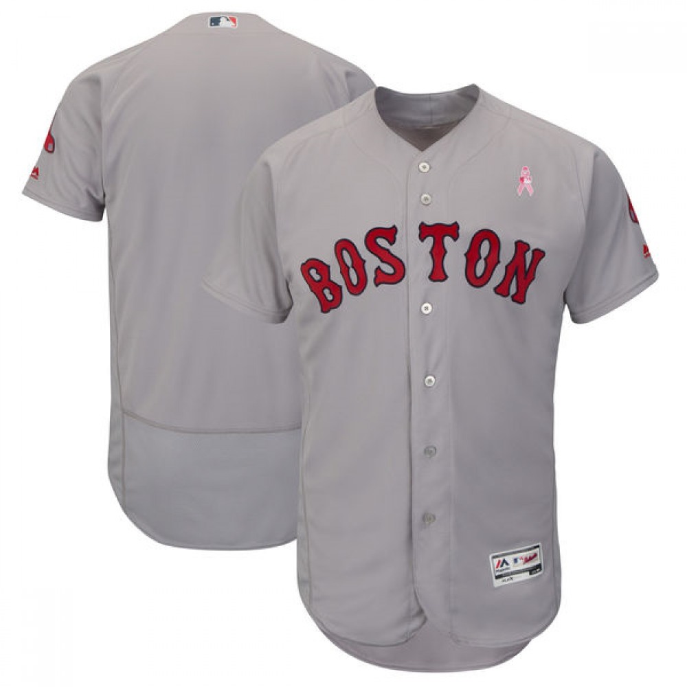 Men's Boston Red Sox Gray 2018 Mother's Day Flexbase Stitched MLB Jersey 1