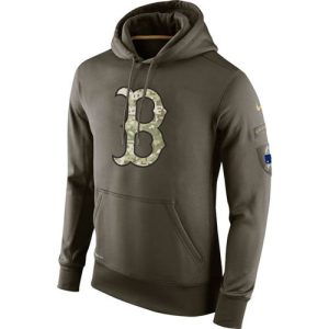 Men's Boston Red Sox Olive Salute To Service KO Performance Hoodie