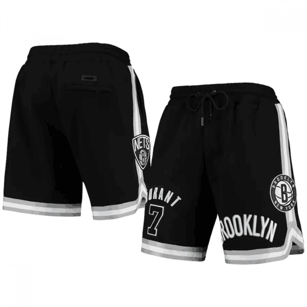 Men's Brooklyn Nets #7 Kevin Durant Black Shorts 1