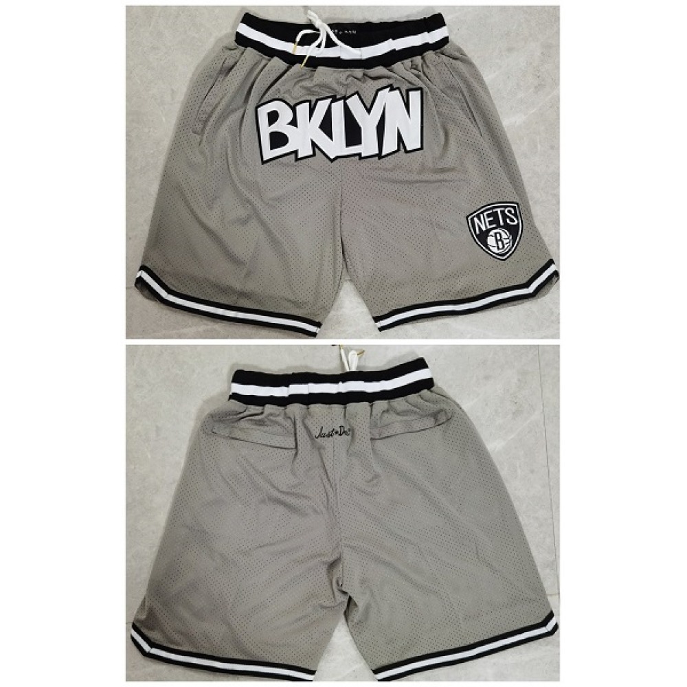 Men's Brooklyn Nets Gray Shorts (Run Small) 1