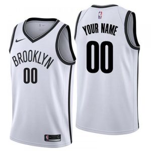 Men's Brooklyn Nets White Custom Jersey