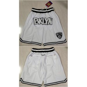 Men's Brooklyn Nets White Shorts (Run Small)