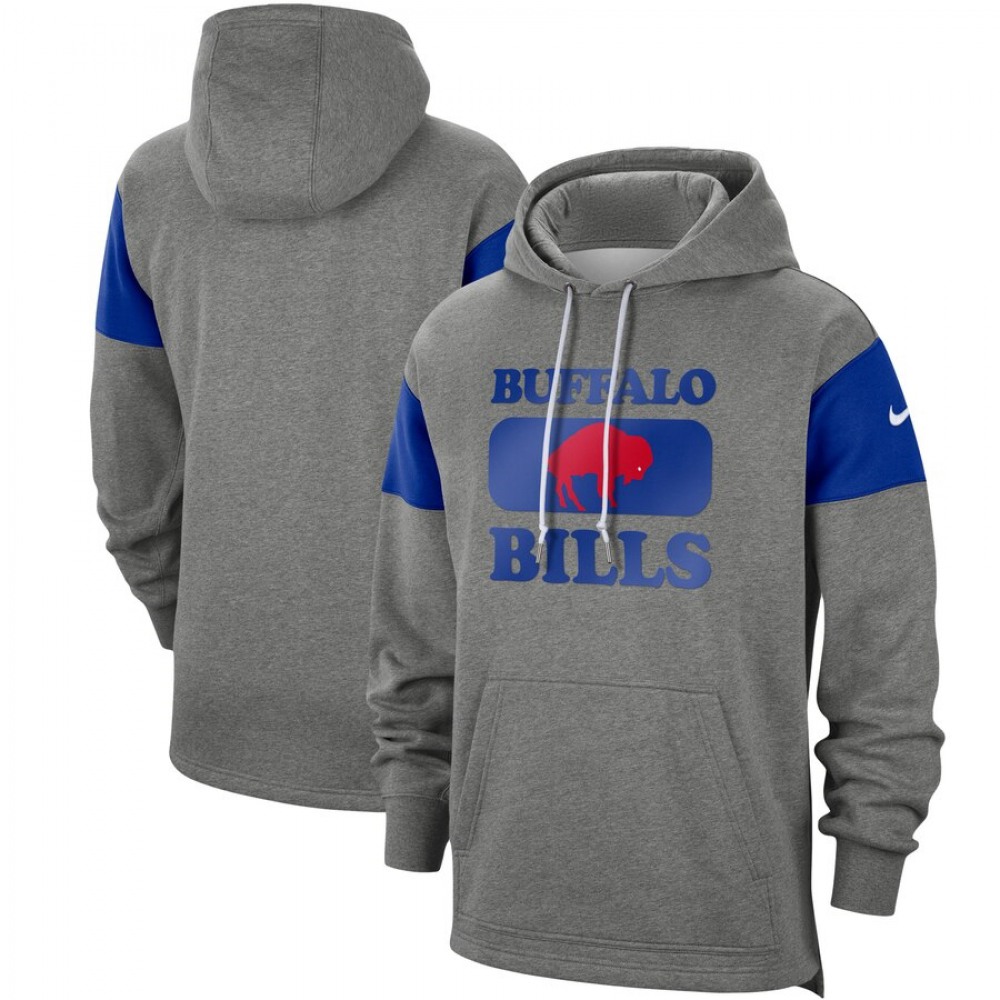 Men's Buffalo Bills 2019 Grey Fan Gear Historic Pullover Hoodie 1