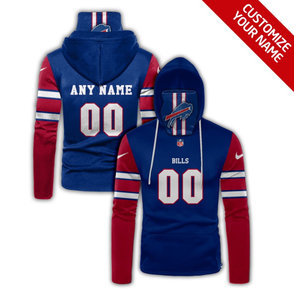 Men's Buffalo Bills 2020 Blue/Red Customize Hoodie Mask 1