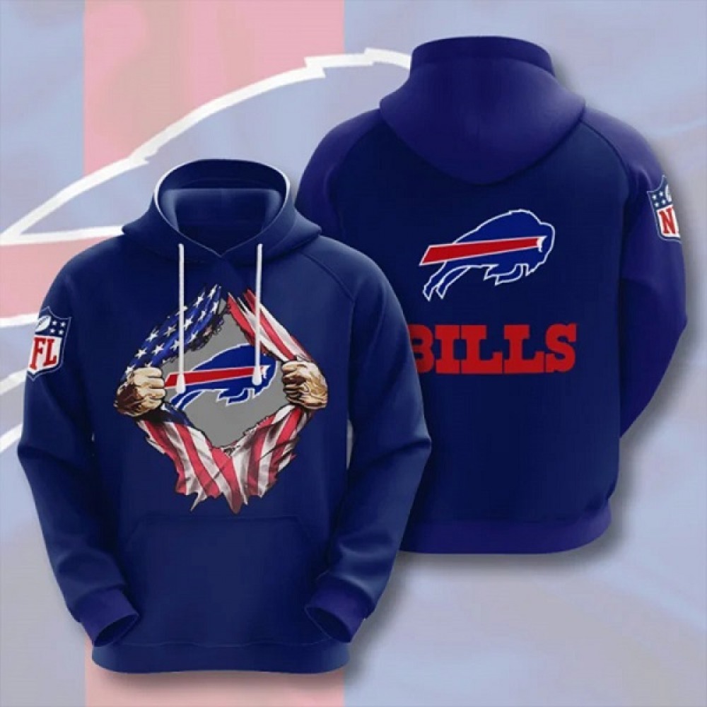 Men's Buffalo Bills Blue 3D Trending T-Shirt Hoodie 1