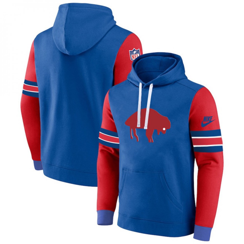 Men's Buffalo Bills Blue/Red Pullover Hoodie 1