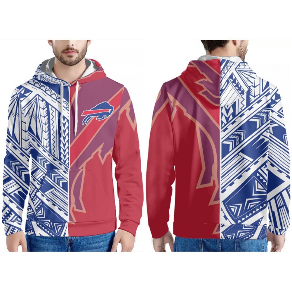 Men's Buffalo Bills Royal/Red/White Pullover Hoodie 1