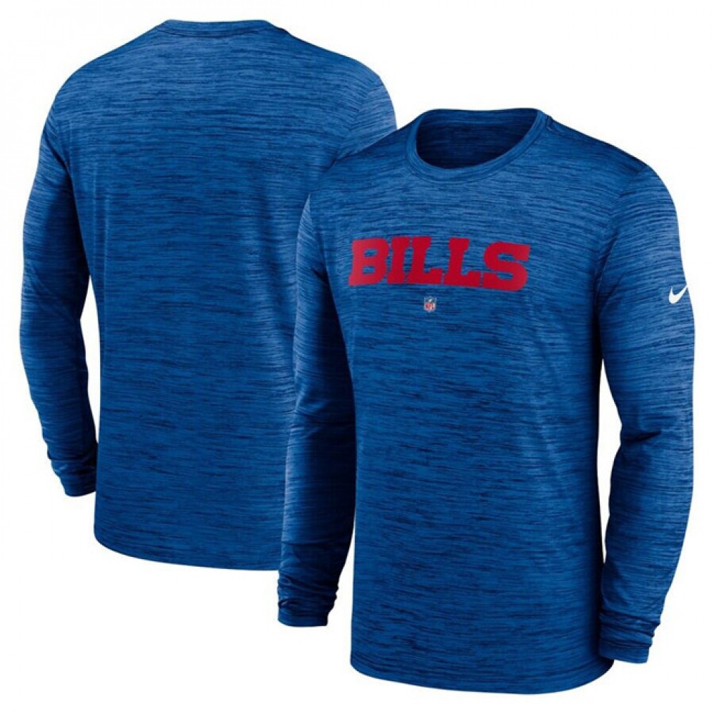 Men's Buffalo Bills Royal Sideline Team Velocity Performance Long Sleeve T-Shirt 1