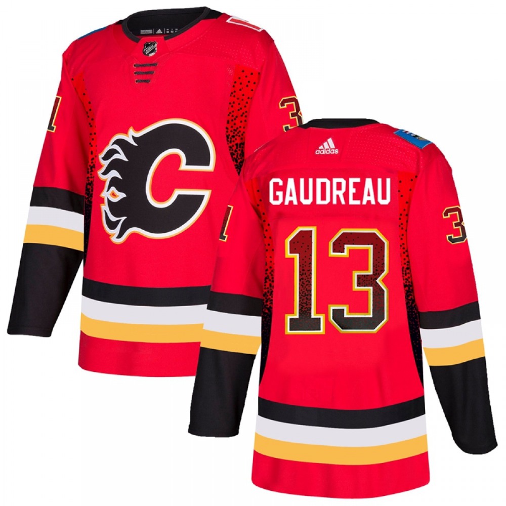 Men's Calgary Flames #13 Johnny Gaudreau Red Drift Fashion Stitched NHL Jersey 1