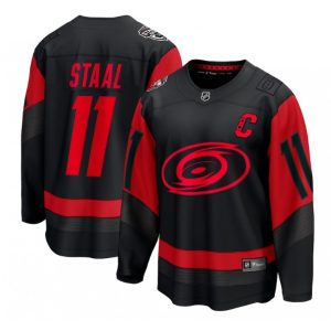 Men's Carolina Hurricanes #11 Jordan Staal Black Red Stadium Series Stitched Jersey