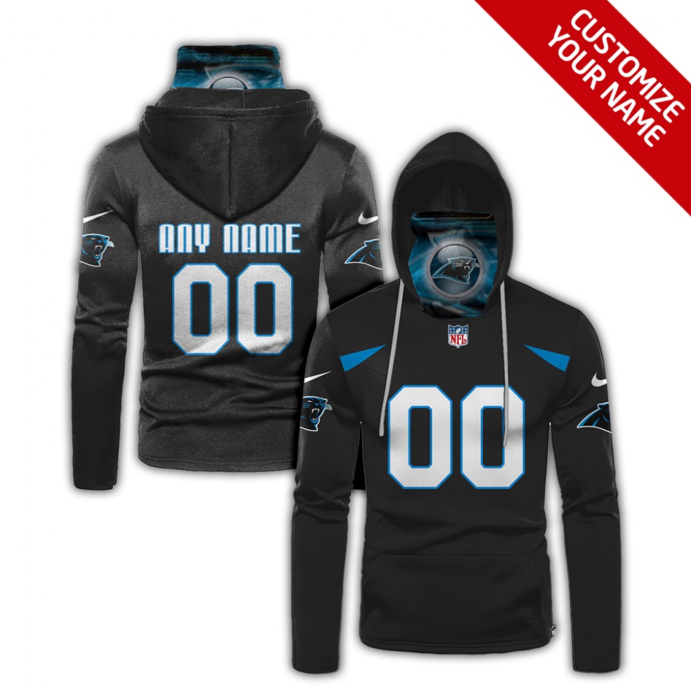Men's Carolina Panthers 2020 Black Customize Hoodie Mask 1
