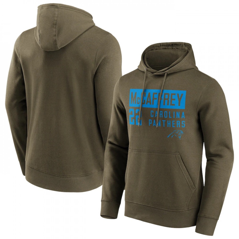 Men's Carolina Panthers #22 Christian McCaffrey Fashion Name & Number Hoodie 1