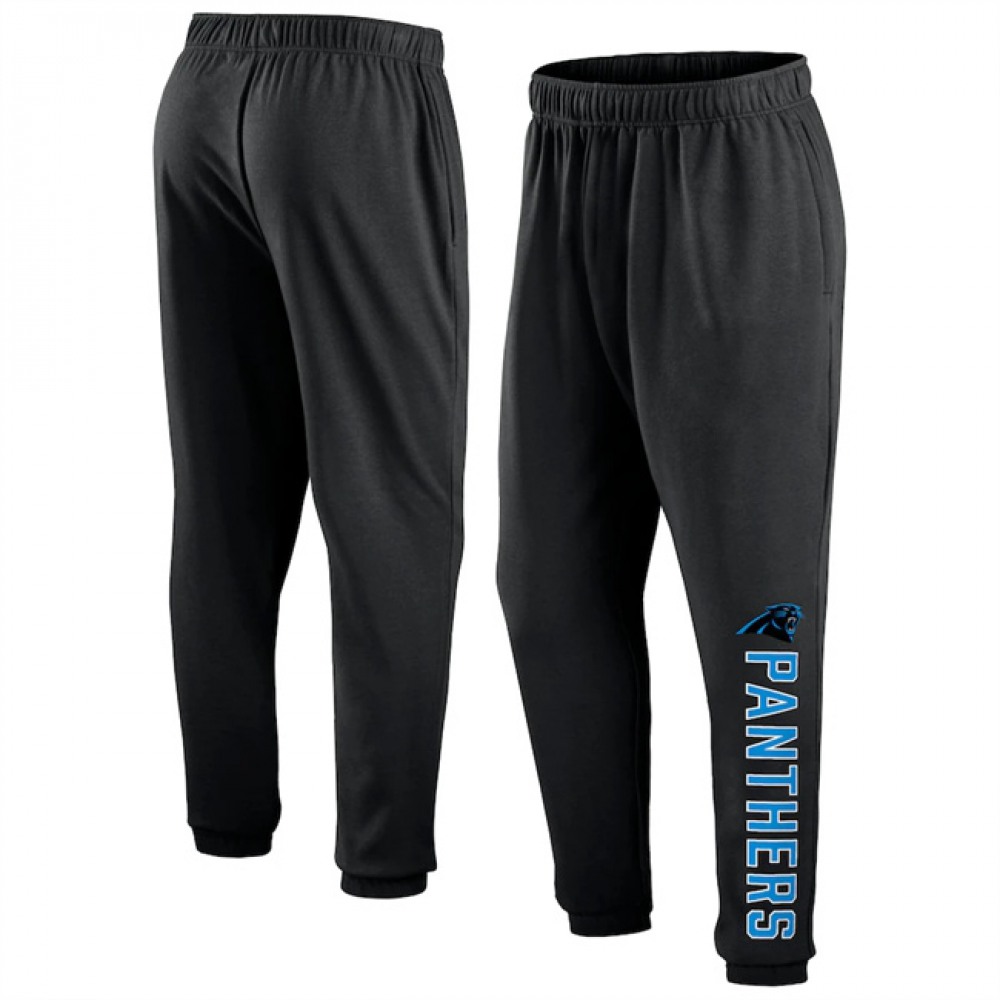 Men's Carolina Panthers Black Chop Block Fleece Sweatpants 001 1