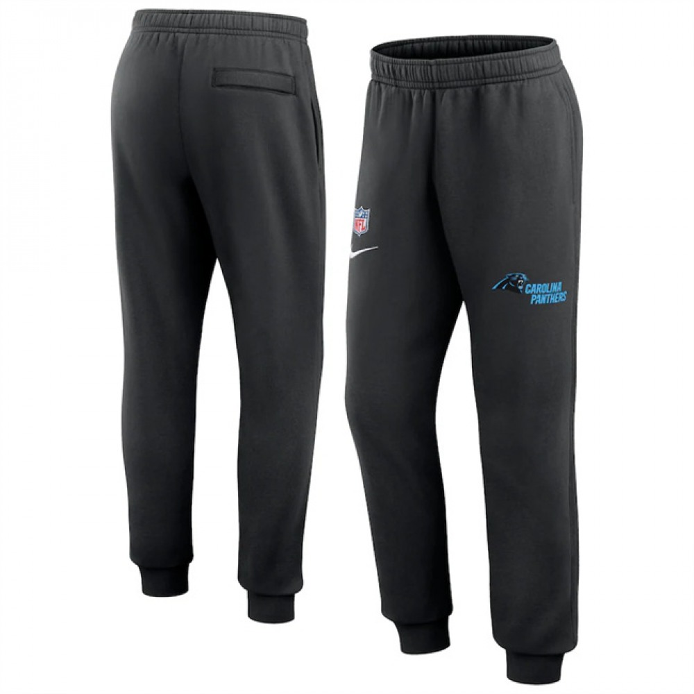 Men's Carolina Panthers Black Chop Block Fleece Sweatpants 1