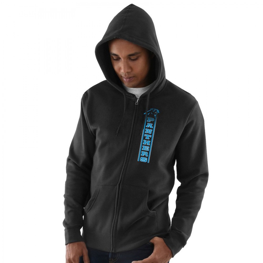 Men's Carolina Panthers Black Hook and Ladder Full-Zip Hoodie 1