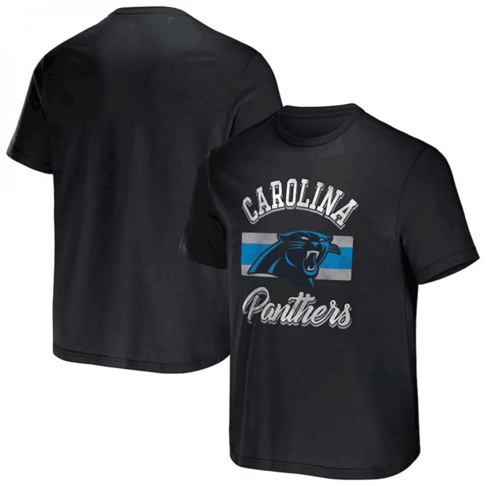 Men's Carolina Panthers Black x Darius Rucker Collection Stripe T-Shirt 1