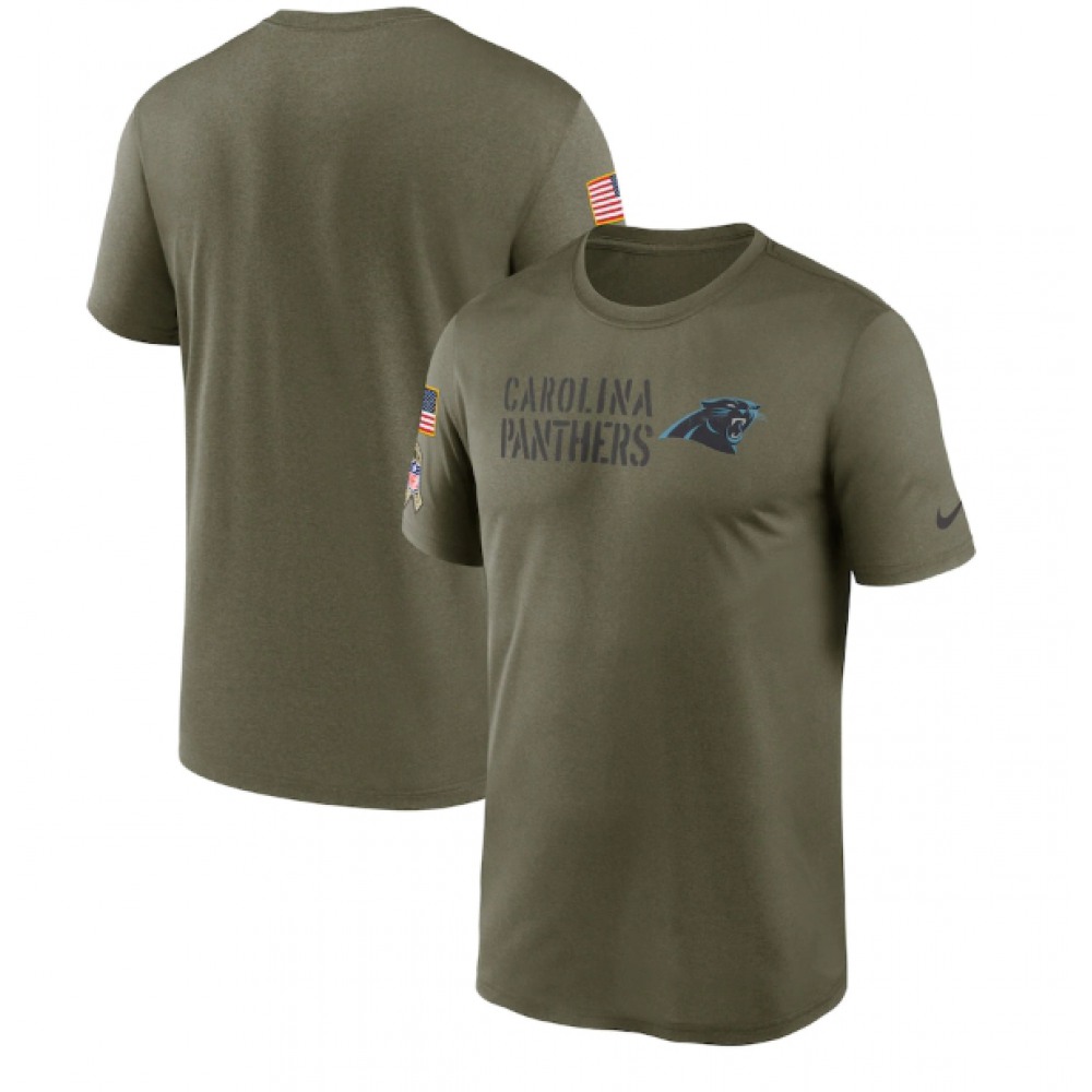 Men's Carolina Panthers Olive 2022 Salute to Service Legend Team T-Shirt 1