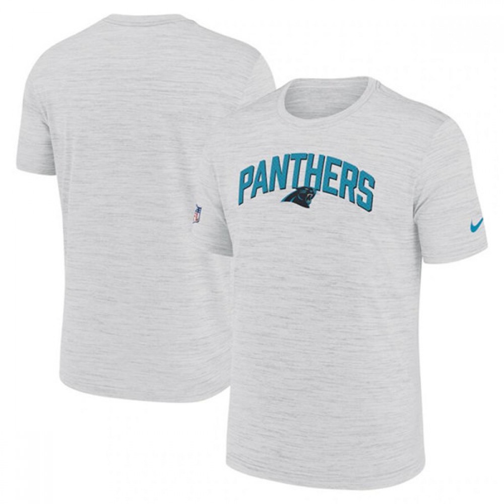 Men's Carolina Panthers White Sideline Velocity Stack Performance T-Shirt 1