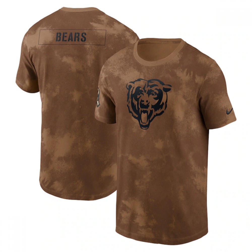 Men's Chicago Bears 2023 Brown Salute To Service Sideline T-Shirt 1
