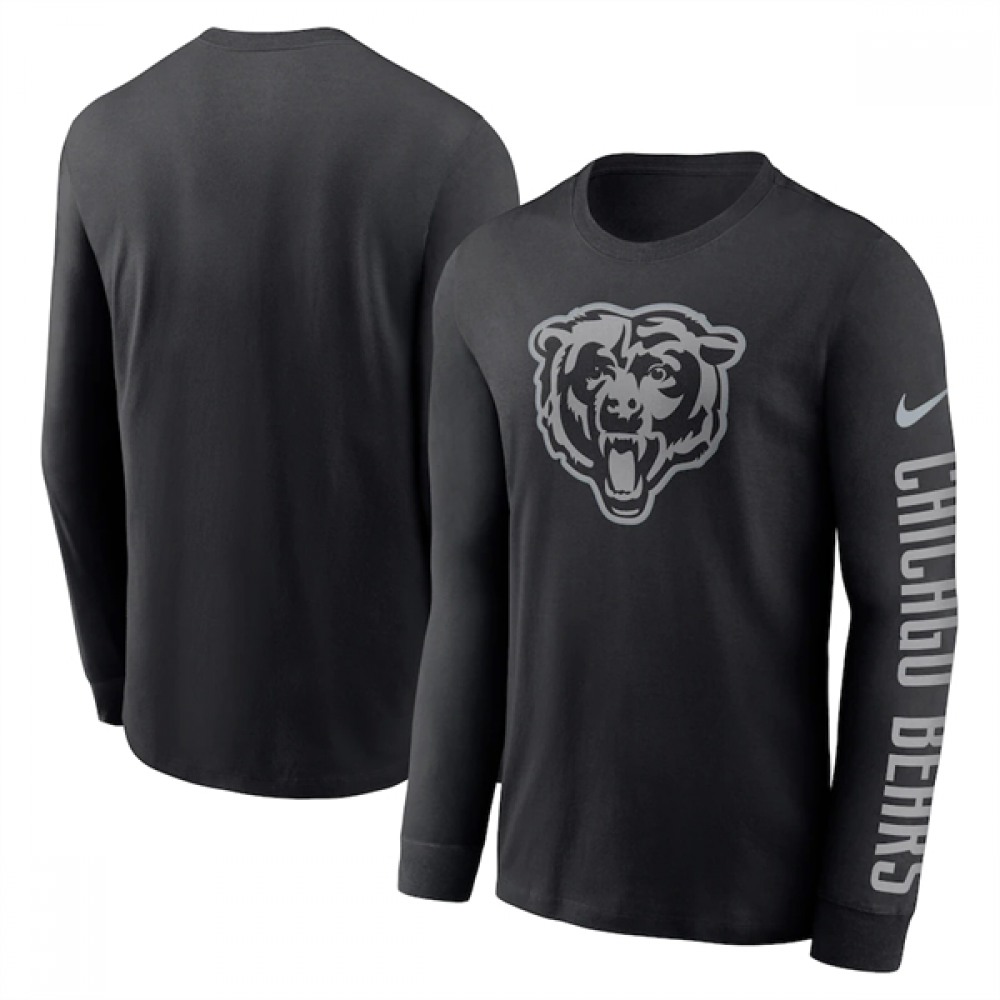 Men's Chicago Bears Black Long Sleeve T-Shirt 1