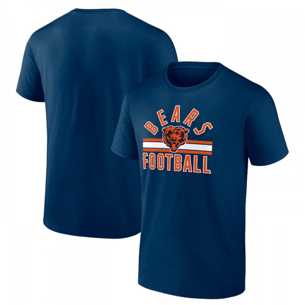 Men's Chicago Bears Navy Arch Stripe T-Shirt 1