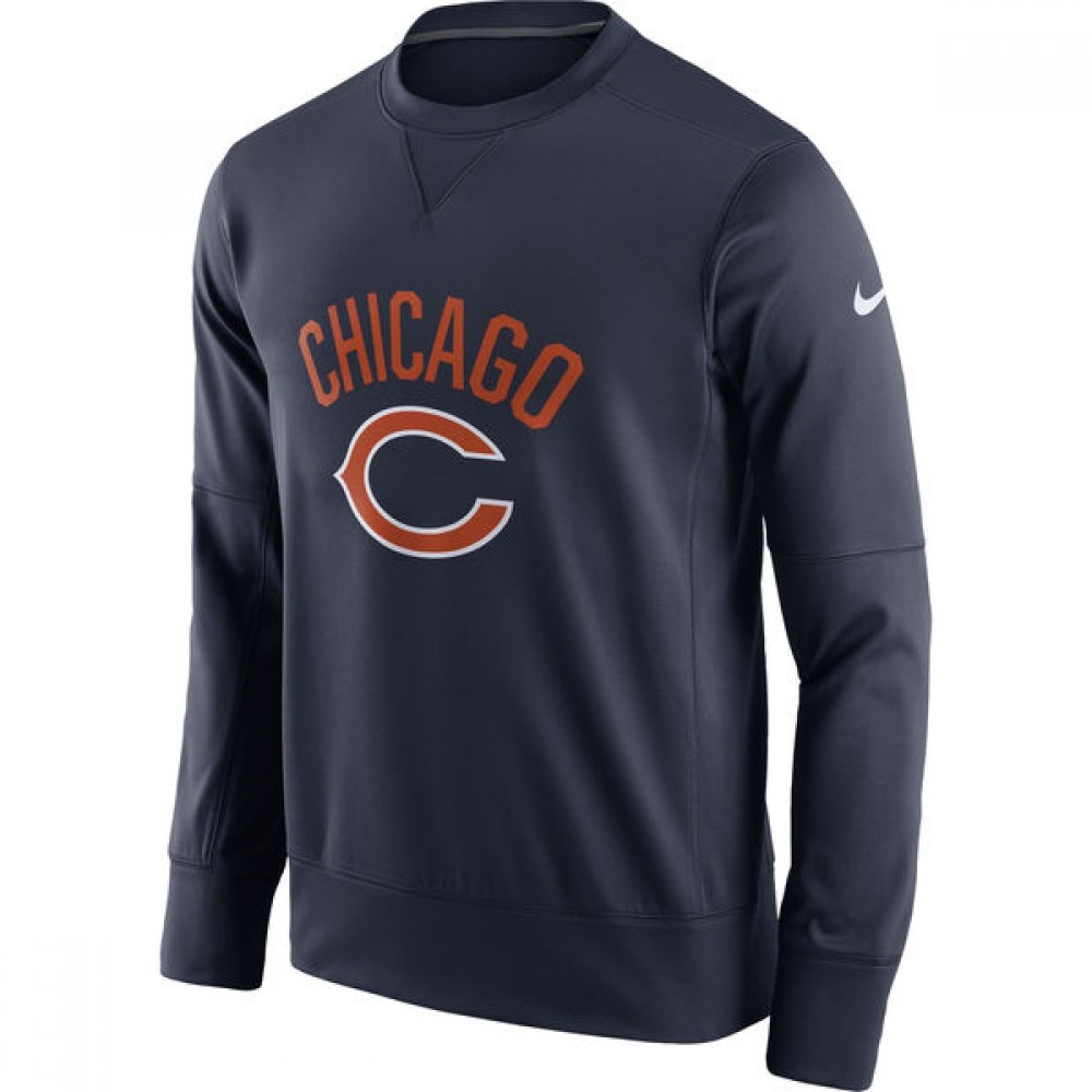 Men's Chicago Bears Navy Sideline Circuit Performance Sweatshirt 1