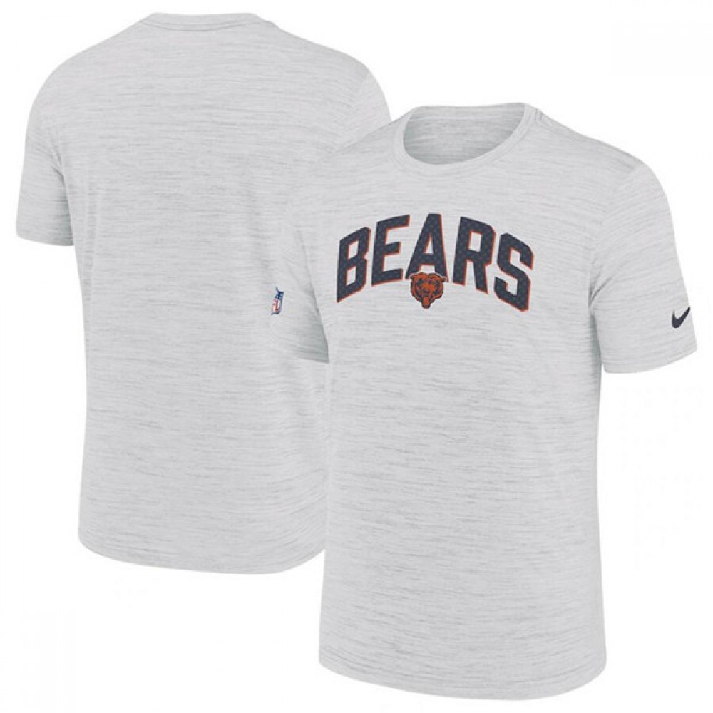 Men's Chicago Bears White Sideline Velocity Stack Performance T-Shirt 1