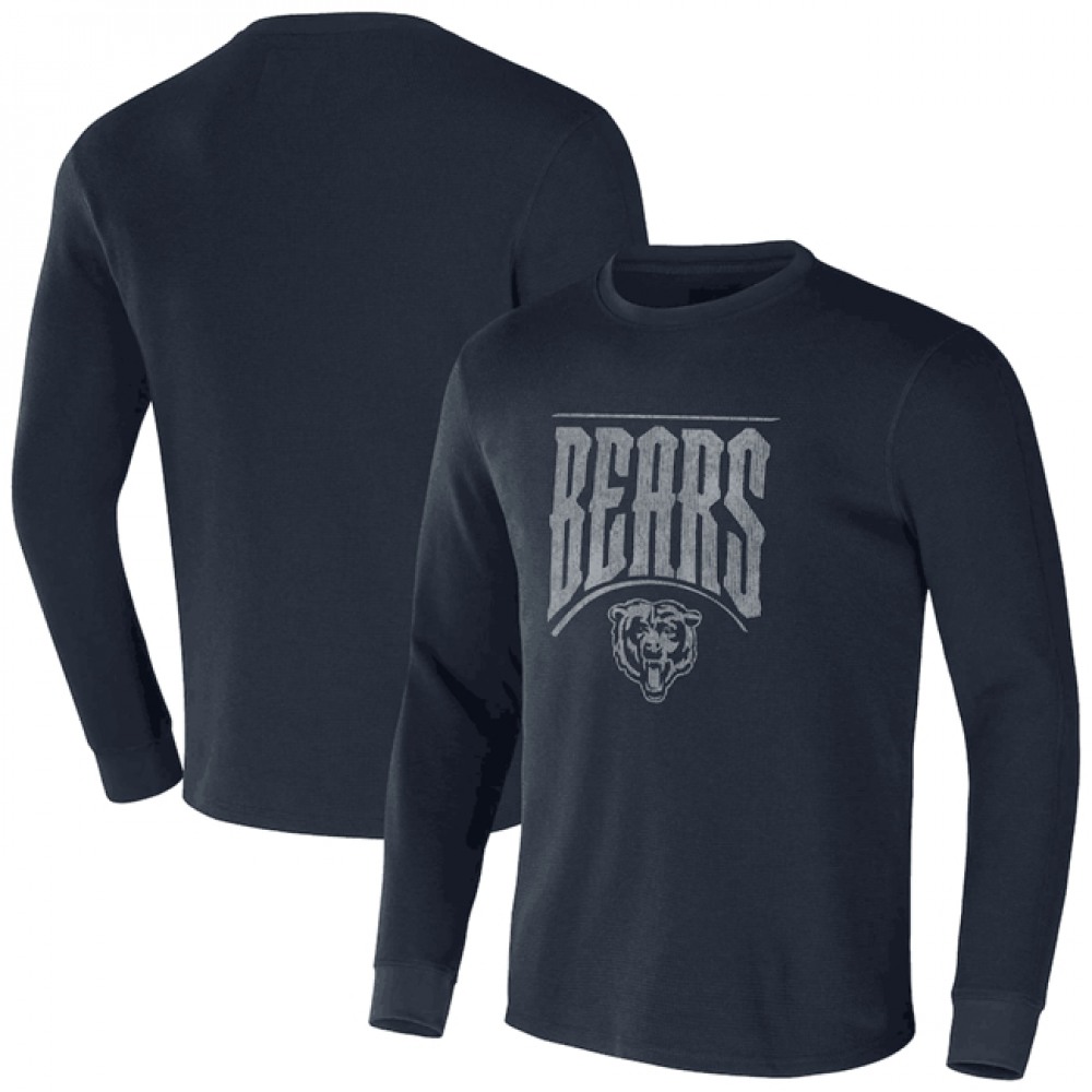 Men's Chicago Bears X Darius Rucker Collection Navy Long Sleeve Thermal T-Shirt 1