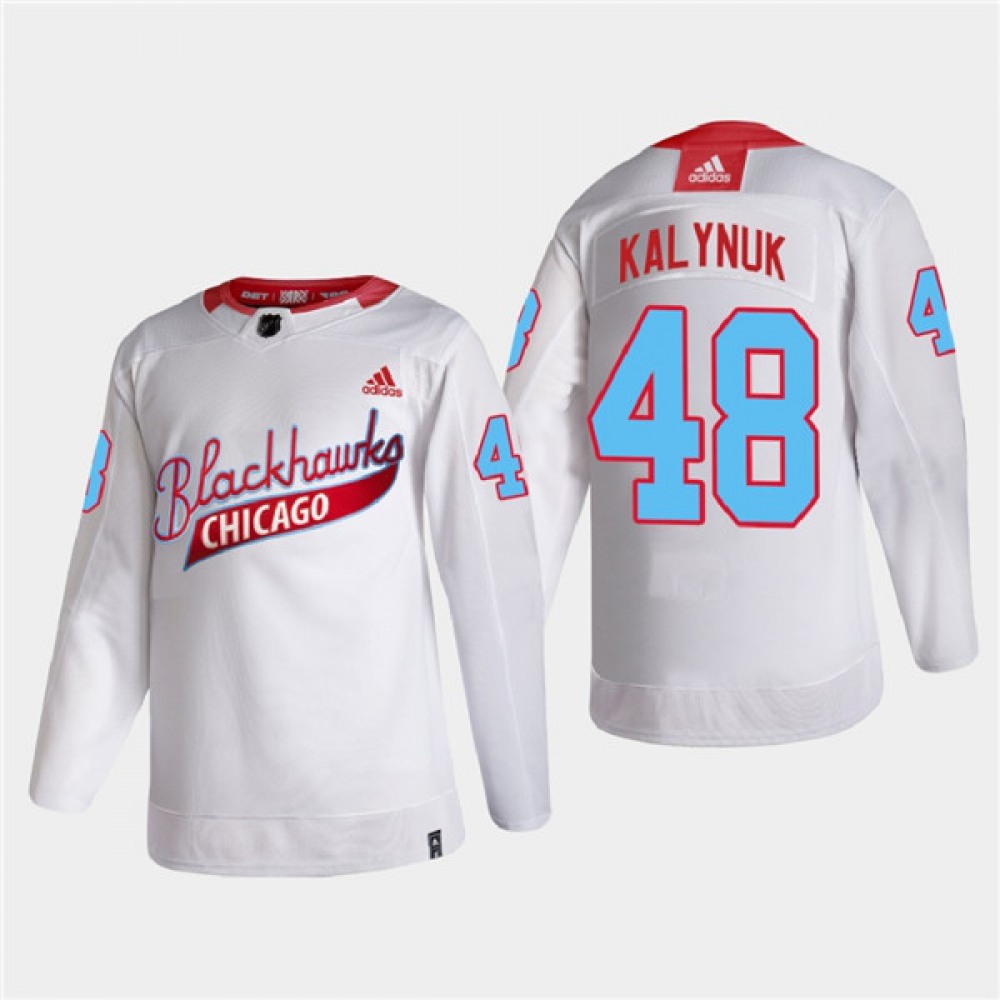 Men's Chicago Blackhawks #48 Wyatt Kalynuk 2022 Community Night White Stitched Jersey 1