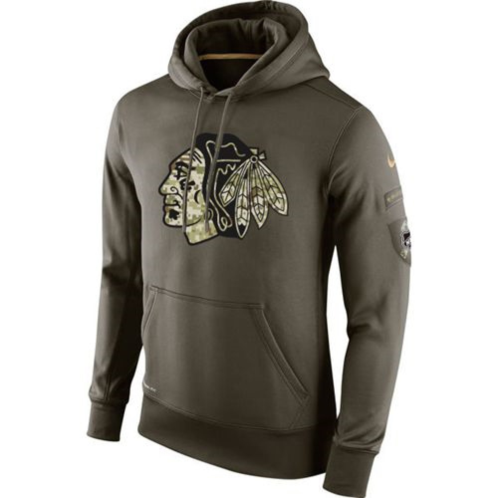 Men's Chicago Blackhawks Salute To Service NHL Hoodie 1