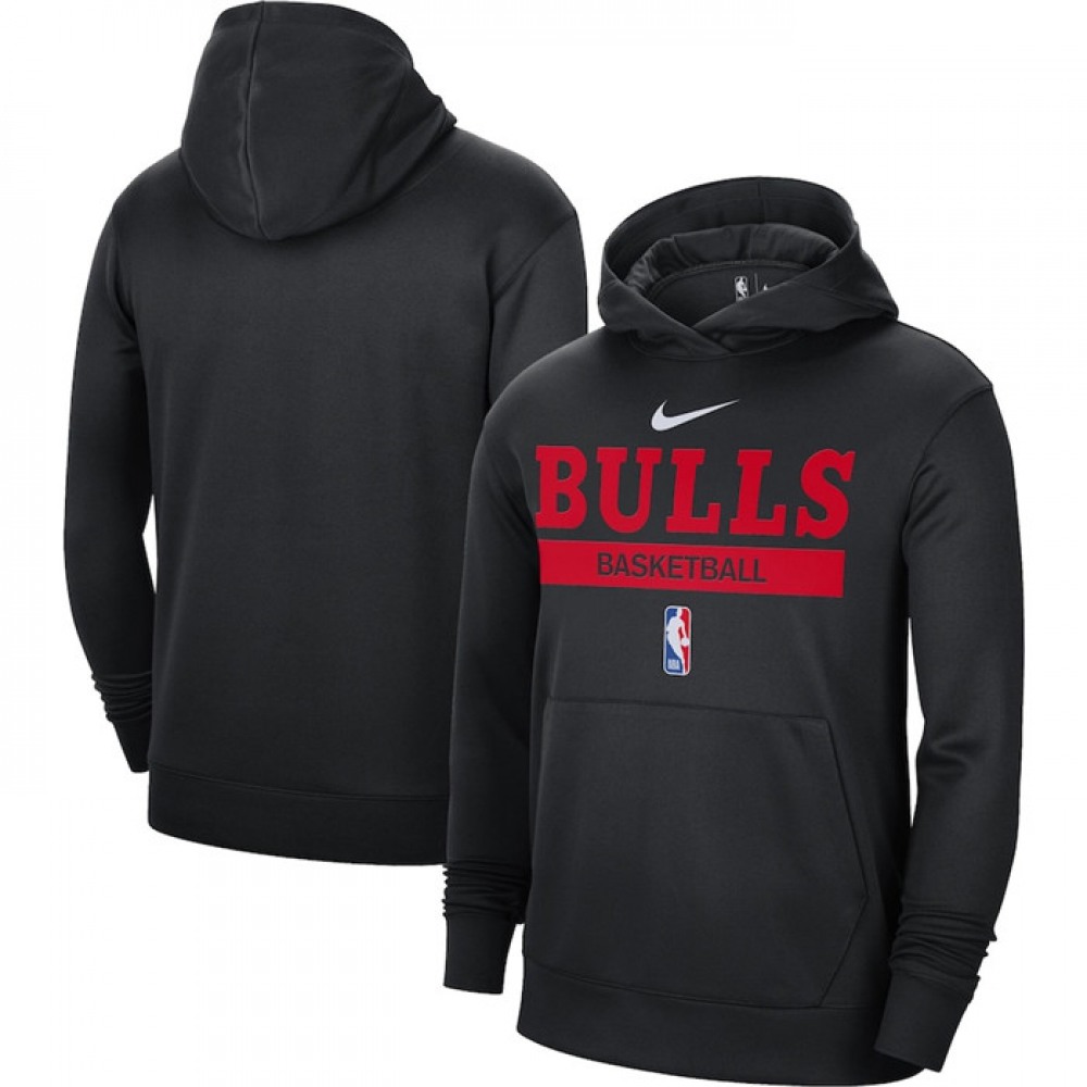 Men's Chicago Bulls Black Spotlight Fleece Overhead Hoodie 1