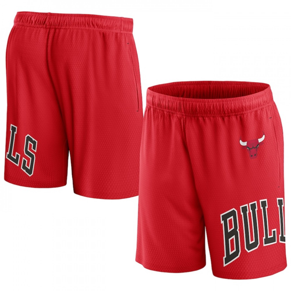 Men's Chicago Bulls Red Free Throw Mesh Shorts 1